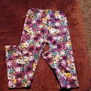 LuLaRoe Kids Leggings with Vibrant Floral Design